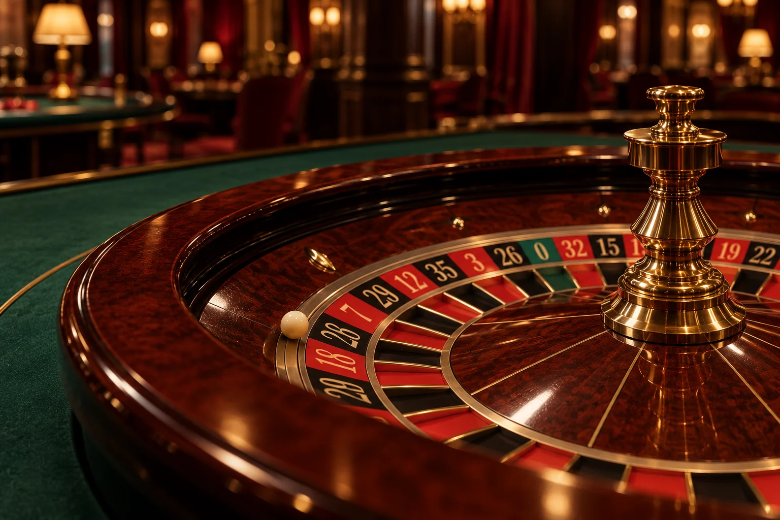 Roulette equipment in a casino game illustration